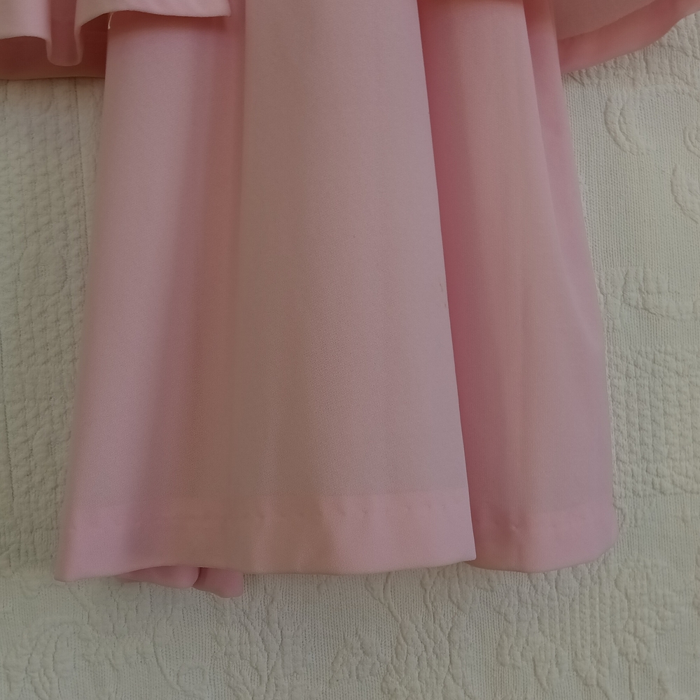 Vintage Pastel Pink Dress Matching Jacket Lace Elegant Retro Sheer Girly 80s - Picture 9 of 13
